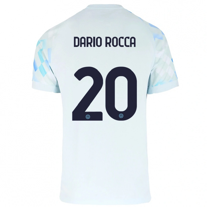 Danxen Criança Camisola Edoardo Dario Rocca #20 Branco Azul Alternativa 2025/26 Camisa