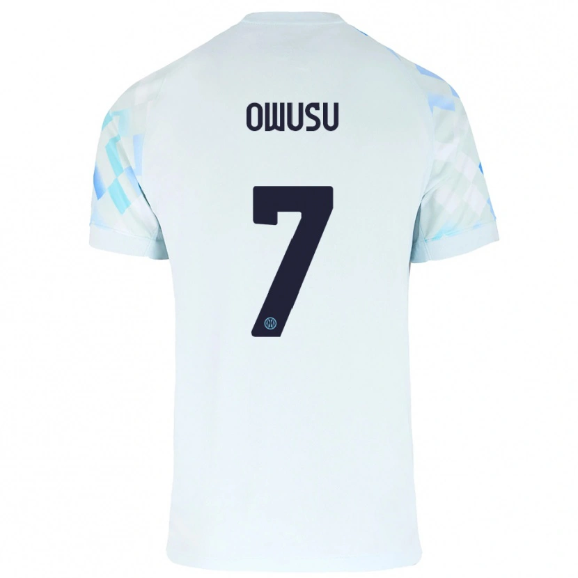 Danxen Criança Camisola Enoch Owusu #7 Branco Azul Alternativa 2025/26 Camisa