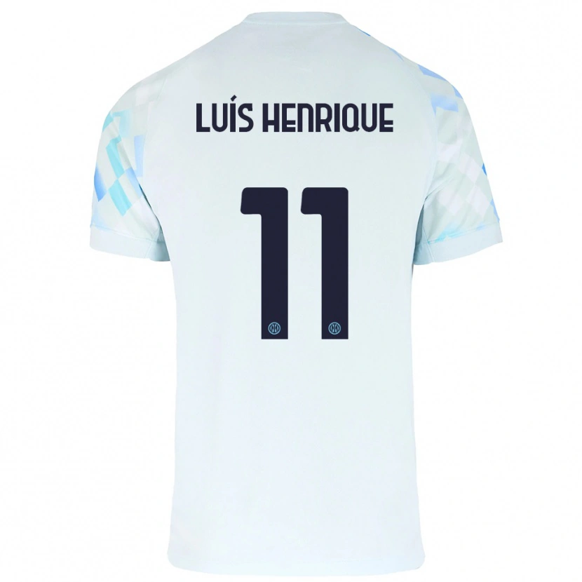 Danxen Criança Camisola Luis Henrique #11 Branco Azul Alternativa 2025/26 Camisa