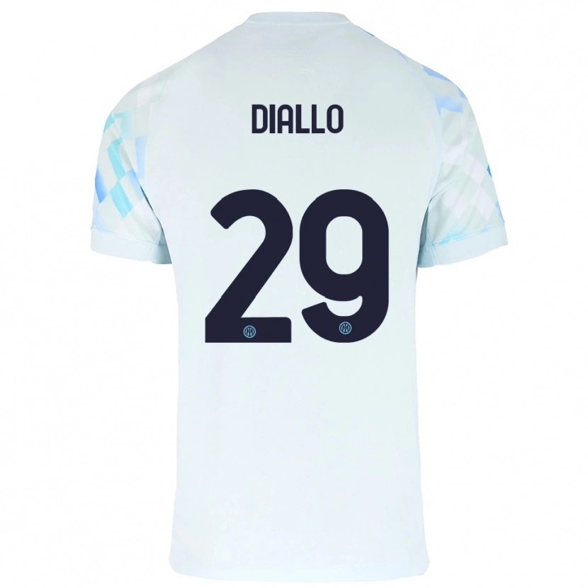 Danxen Criança Camisola Oumar Diallo #29 Branco Azul Alternativa 2025/26 Camisa