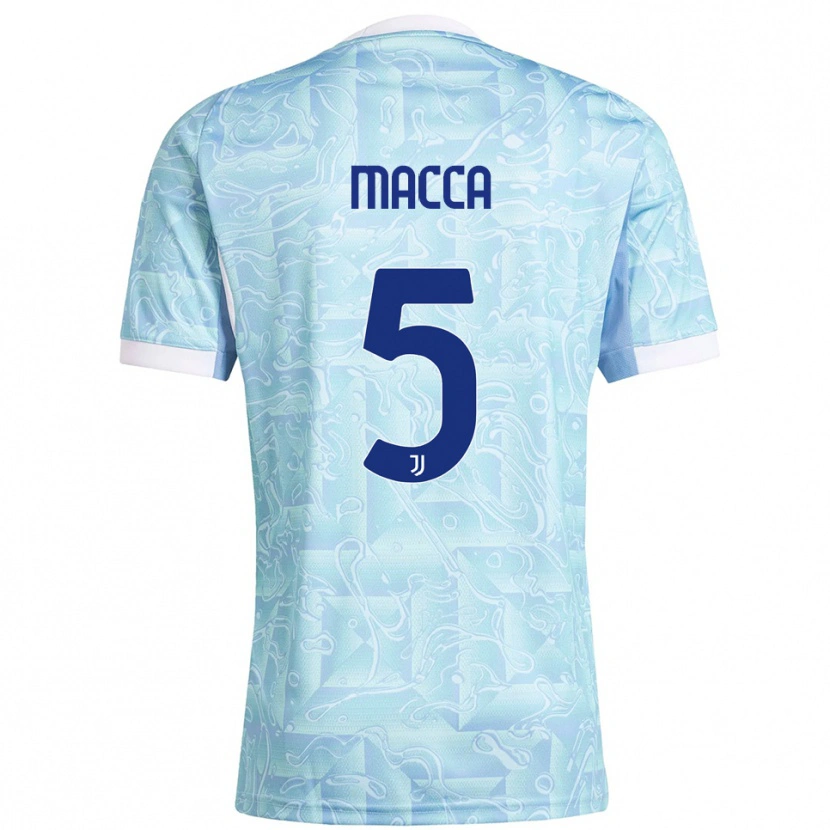 Danxen Criança Camisola Federico Macca #5 Azul Celeste Amarelo Alternativa 2025/26 Camisa