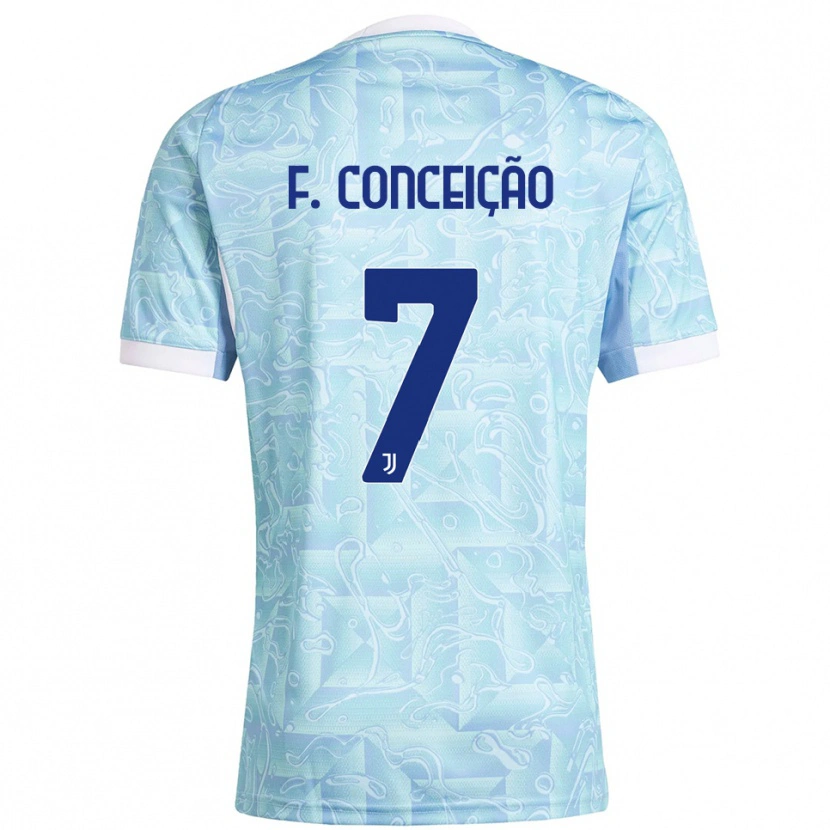 Danxen Criança Camisola Francisco Conceição #7 Azul Celeste Amarelo Alternativa 2025/26 Camisa