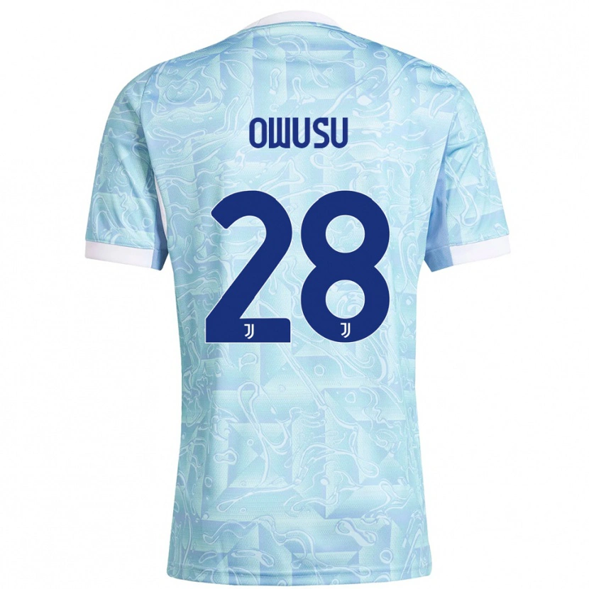 Danxen Criança Camisola Augusto Owusu #28 Azul Celeste Amarelo Alternativa 2025/26 Camisa