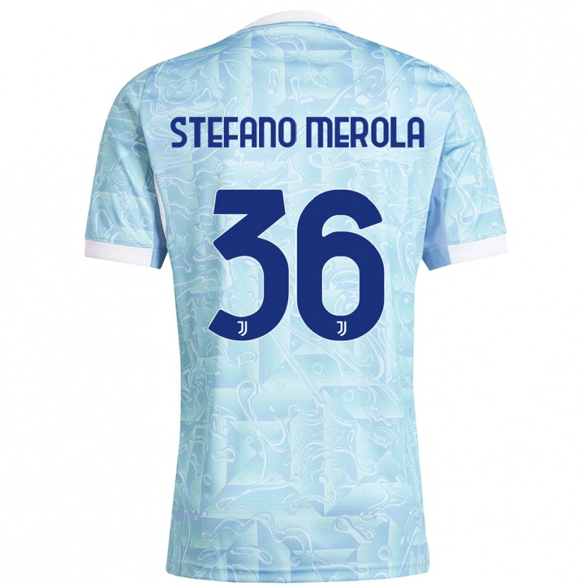 Danxen Criança Camisola Antonio Stefano Merola #36 Azul Celeste Amarelo Alternativa 2025/26 Camisa