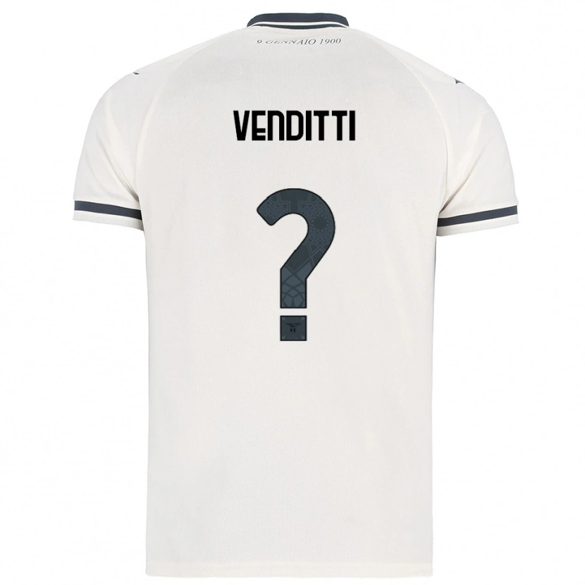 Danxen Criança Camisola Pietro Venditti #0 Branco Marinho Alternativa 2025/26 Camisa