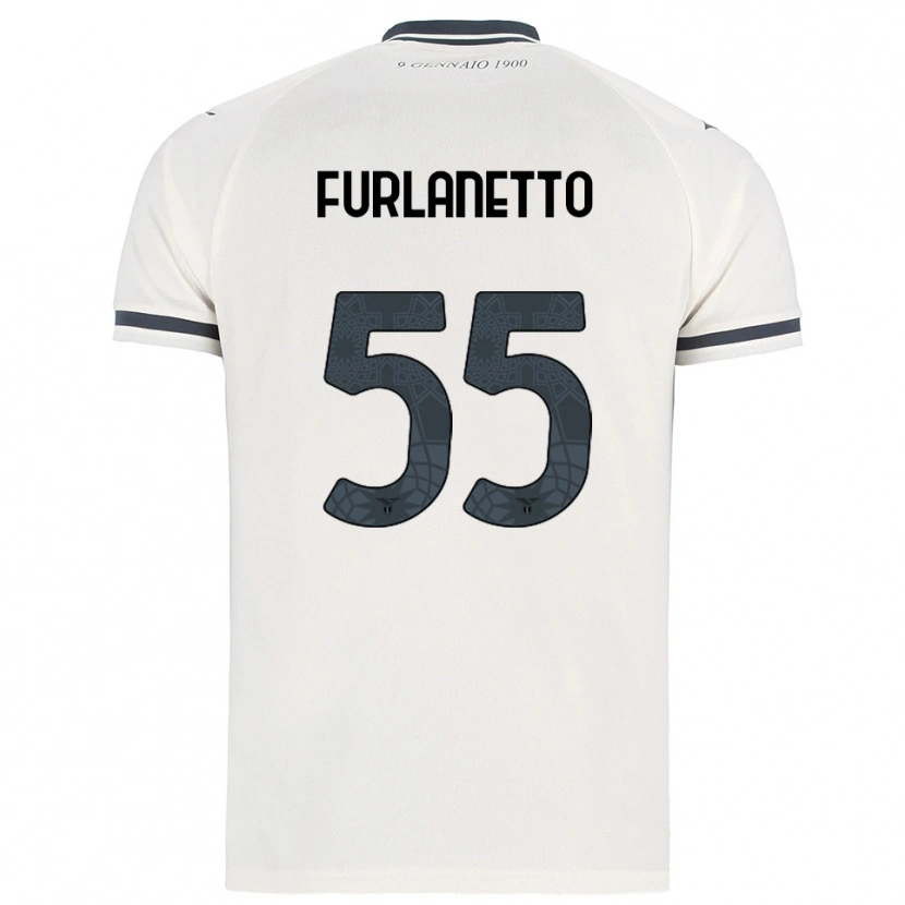 Danxen Criança Camisola Alessio Furlanetto #55 Branco Marinho Alternativa 2025/26 Camisa