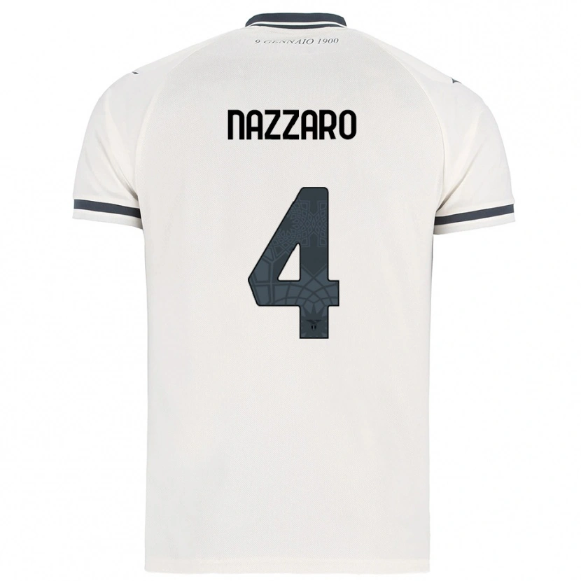 Danxen Criança Camisola Marco Nazzaro #4 Branco Marinho Alternativa 2025/26 Camisa