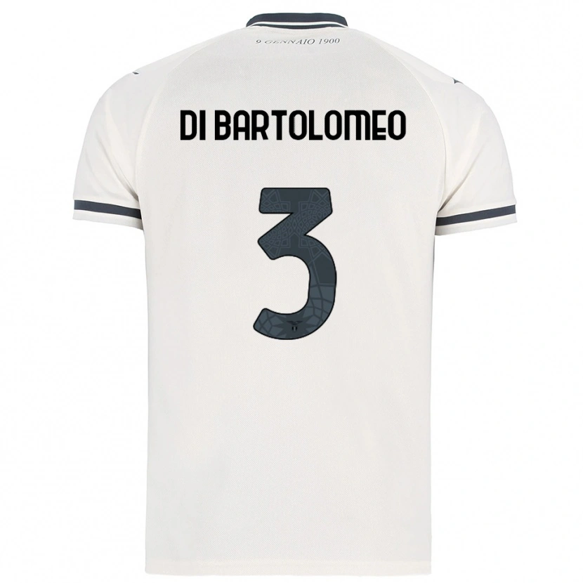 Danxen Criança Camisola Damiano Di Bartolomeo #3 Branco Marinho Alternativa 2025/26 Camisa