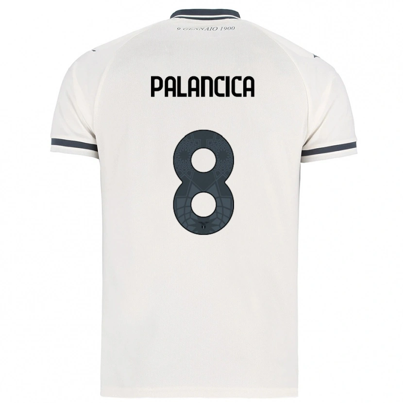 Danxen Criança Camisola Cristian Palancica #8 Branco Marinho Alternativa 2025/26 Camisa