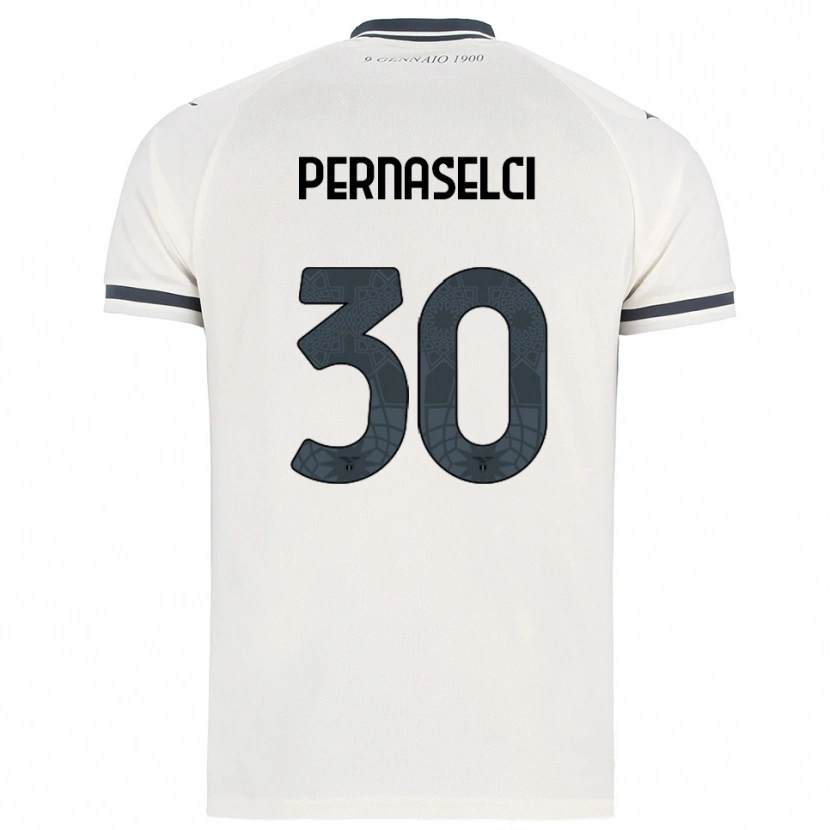 Danxen Criança Camisola Leonardo Pernaselci #30 Branco Marinho Alternativa 2025/26 Camisa