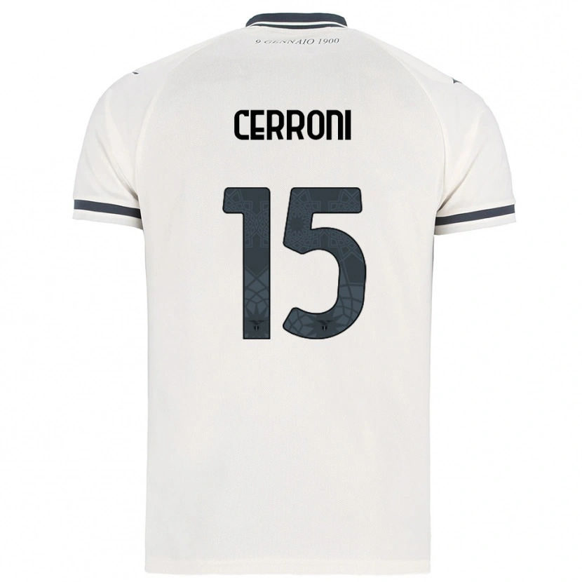 Danxen Criança Camisola Leonardo Cerroni #15 Branco Marinho Alternativa 2025/26 Camisa