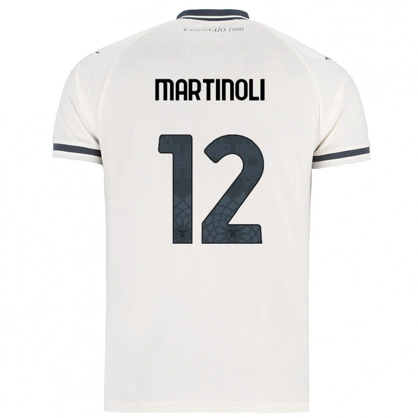 Danxen Criança Camisola Elettra Martinoli #12 Branco Marinho Alternativa 2025/26 Camisa