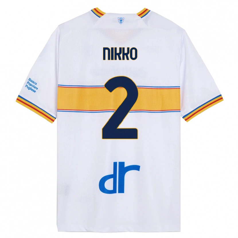 Danxen Criança Camisola Jimi Nikko #2 Branco Amarelo Alternativa 2025/26 Camisa