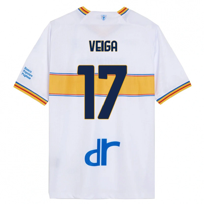 Danxen Criança Camisola Danilo Veiga #17 Branco Amarelo Alternativa 2025/26 Camisa