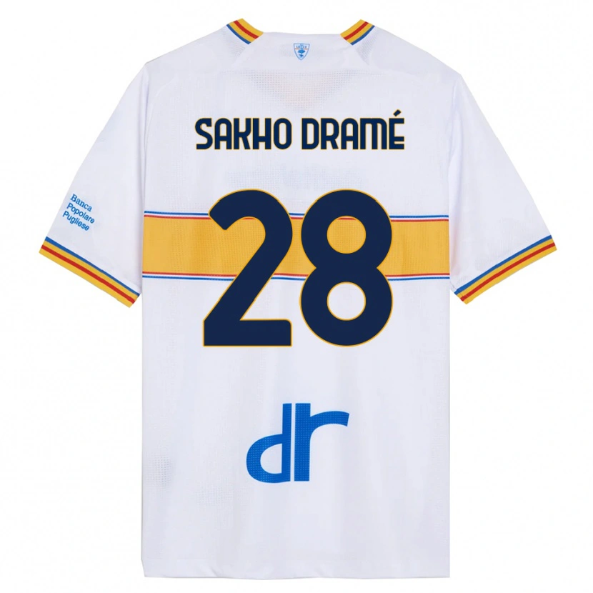 Danxen Criança Camisola Samba Sakho Dramé #28 Branco Amarelo Alternativa 2025/26 Camisa