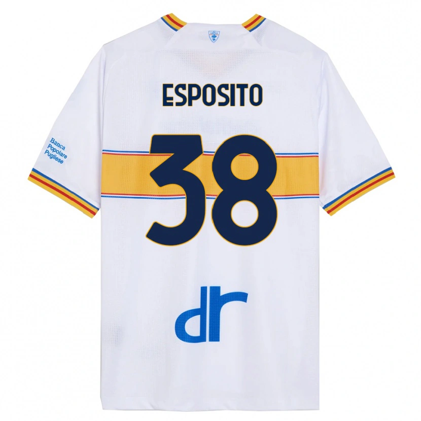 Danxen Criança Camisola Pasquale Esposito #38 Branco Amarelo Alternativa 2025/26 Camisa