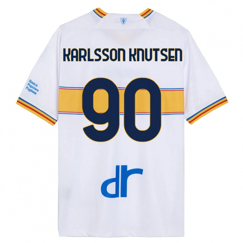Danxen Criança Camisola Storm Karlsson Knutsen #90 Branco Amarelo Alternativa 2025/26 Camisa