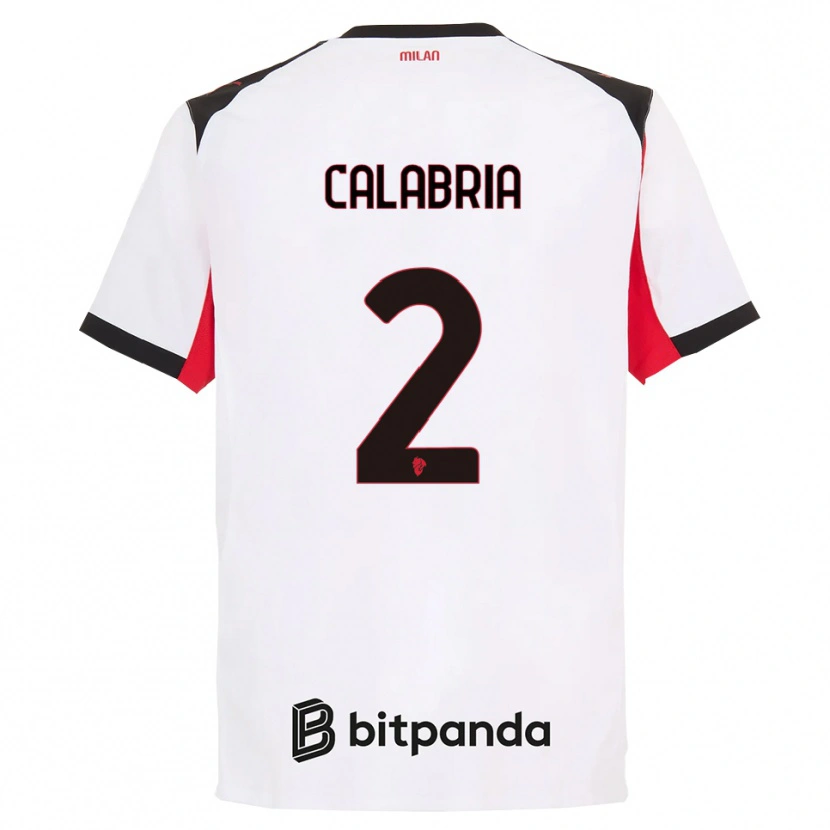 Danxen Criança Camisola Davide Calabria #2 Branco Preto Alternativa 2025/26 Camisa