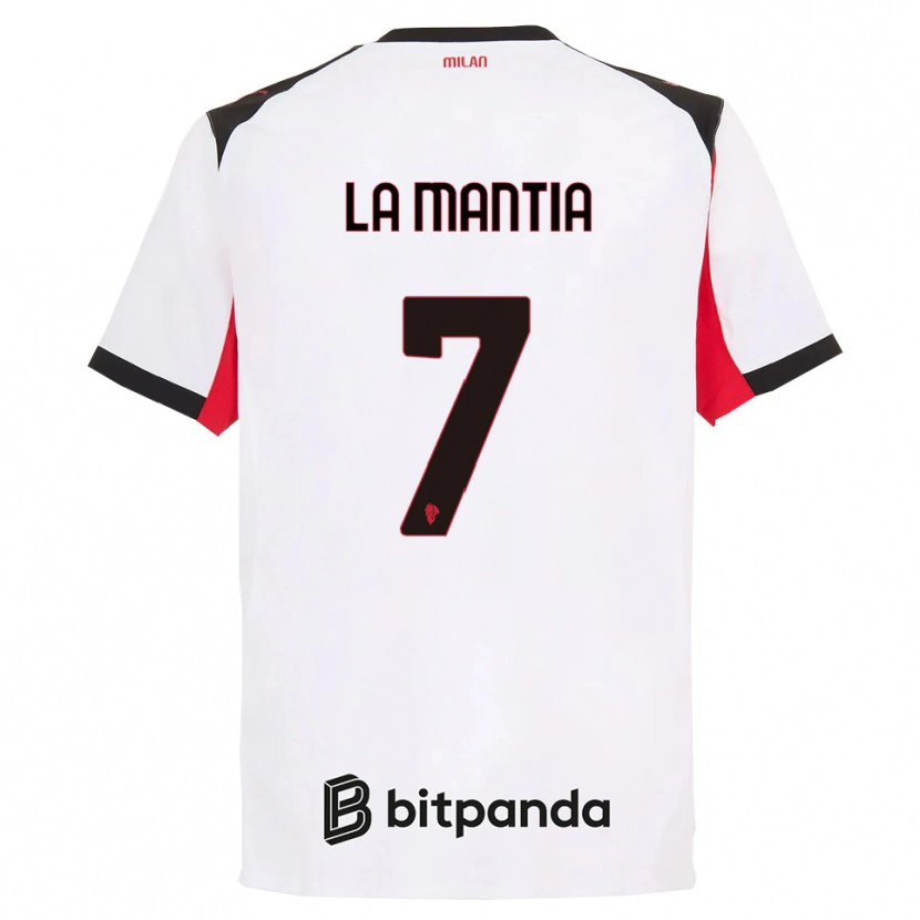 Danxen Criança Camisola Simon La Mantia #7 Branco Preto Alternativa 2025/26 Camisa
