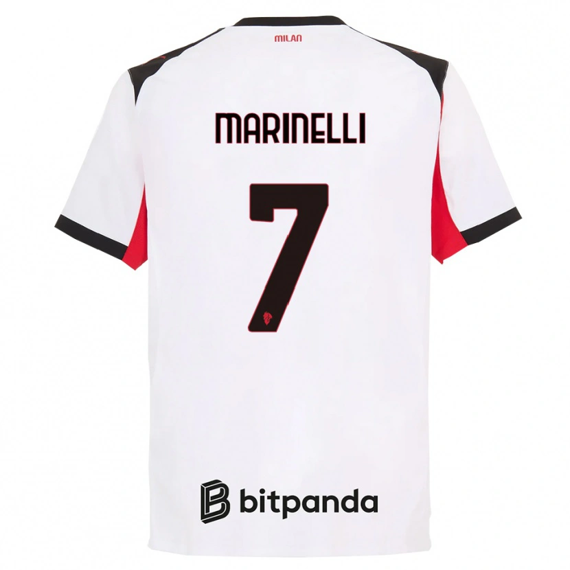 Danxen Criança Camisola Gloria Marinelli #7 Branco Preto Alternativa 2025/26 Camisa