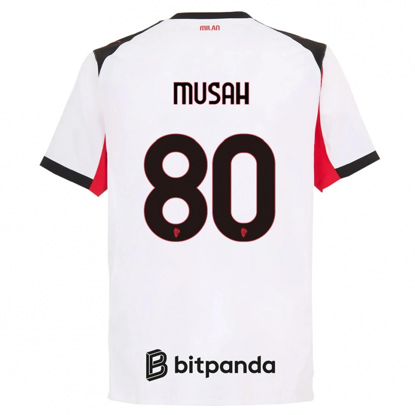 Danxen Criança Camisola Yunus Musah #80 Branco Preto Alternativa 2025/26 Camisa
