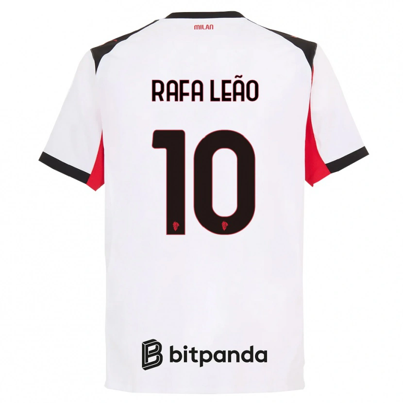 Danxen Criança Camisola Rafael Leão #10 Branco Preto Alternativa 2025/26 Camisa