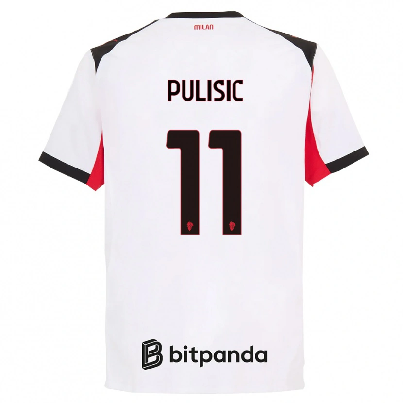 Danxen Criança Camisola Christian Pulisic #11 Branco Preto Alternativa 2025/26 Camisa