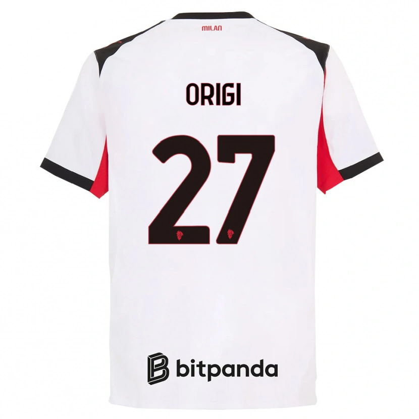Danxen Criança Camisola Divock Origi #27 Branco Preto Alternativa 2025/26 Camisa