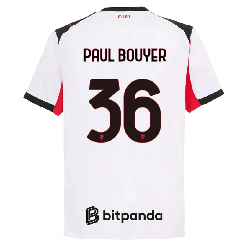 Danxen Criança Camisola Léo Paul Bouyer #36 Branco Preto Alternativa 2025/26 Camisa
