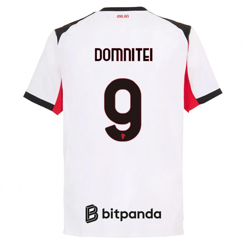 Danxen Criança Camisola Francesco Domniței #9 Branco Preto Alternativa 2025/26 Camisa