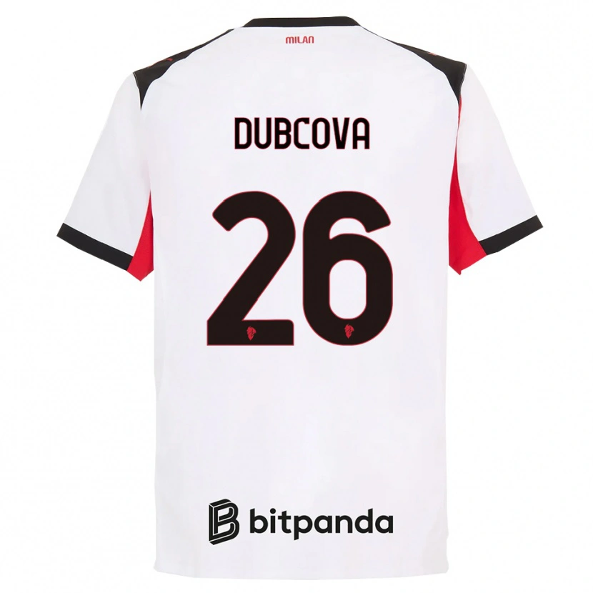 Danxen Criança Camisola Michaela Dubcova #26 Branco Preto Alternativa 2025/26 Camisa