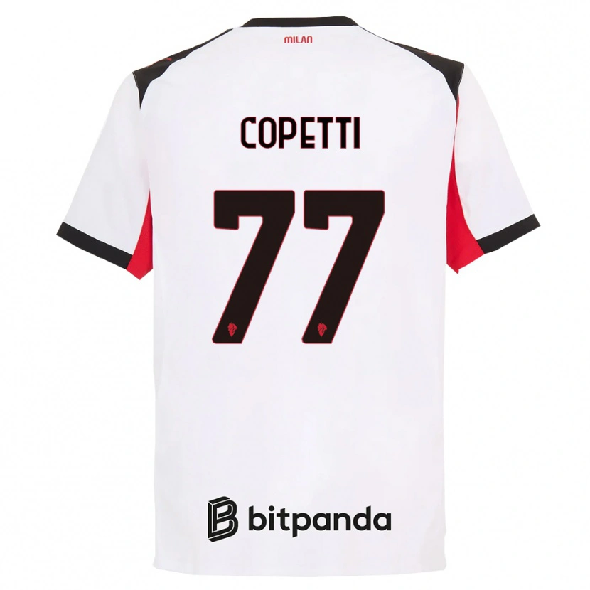 Danxen Criança Camisola Matilde Copetti #77 Branco Preto Alternativa 2025/26 Camisa