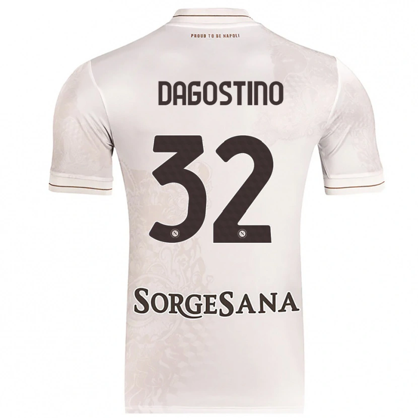 Danxen Criança Camisola Giuseppe Dagostino #32 Champagne Marrom Alternativa 2025/26 Camisa