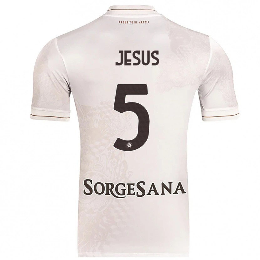 Danxen Criança Camisola Juan Jesus #5 Champagne Marrom Alternativa 2025/26 Camisa