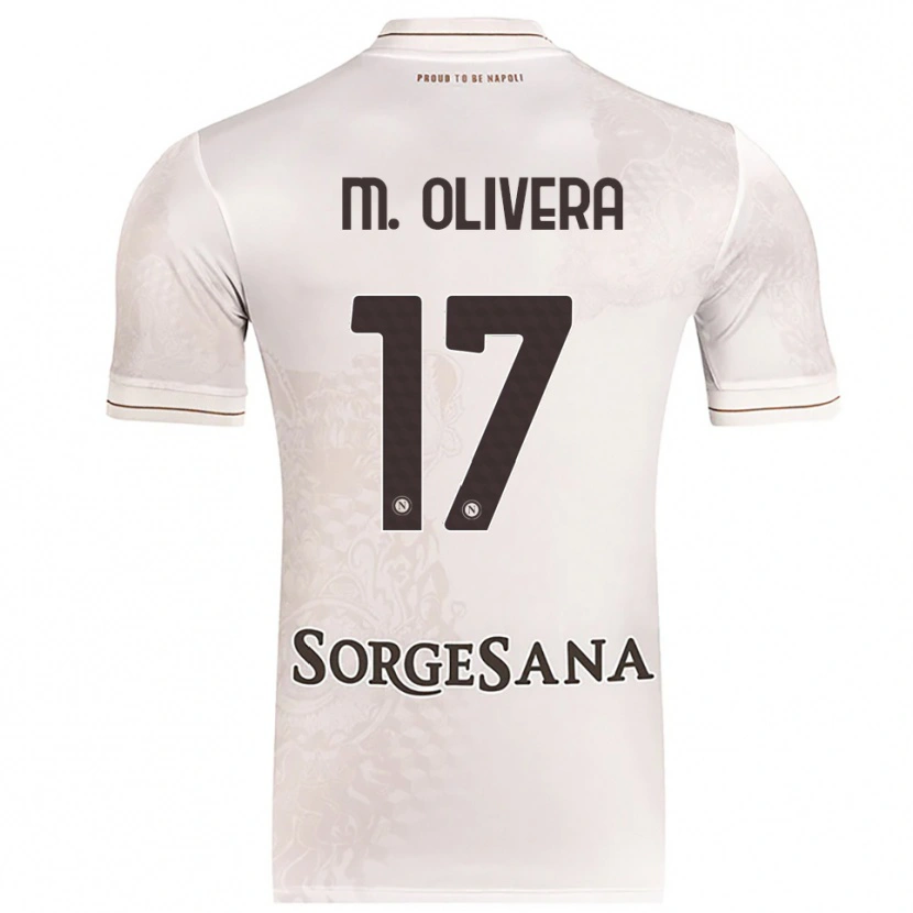 Danxen Criança Camisola Mathías Olivera #17 Champagne Marrom Alternativa 2025/26 Camisa