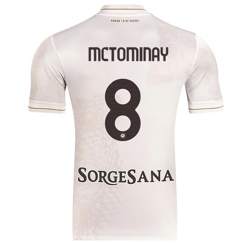 Danxen Criança Camisola Scott Mctominay #8 Champagne Marrom Alternativa 2025/26 Camisa