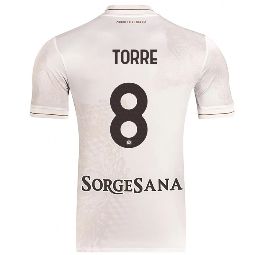 Danxen Criança Camisola Christian Torre #8 Champagne Marrom Alternativa 2025/26 Camisa