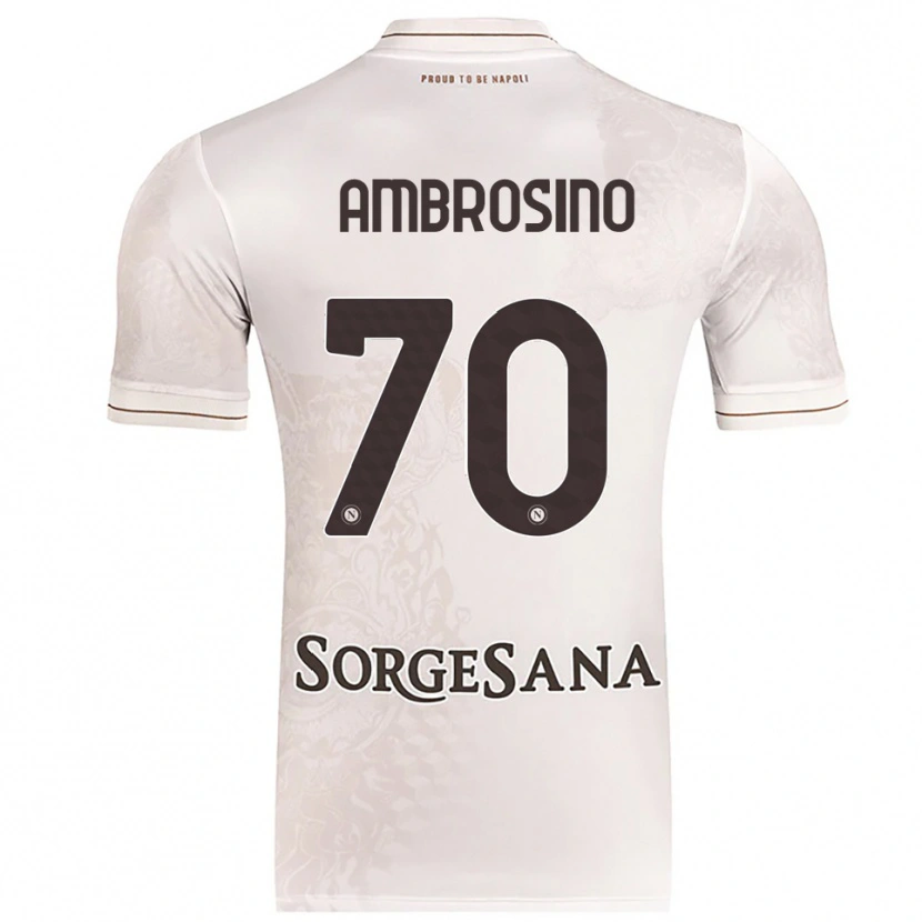 Danxen Criança Camisola Giuseppe Ambrosino #70 Champagne Marrom Alternativa 2025/26 Camisa