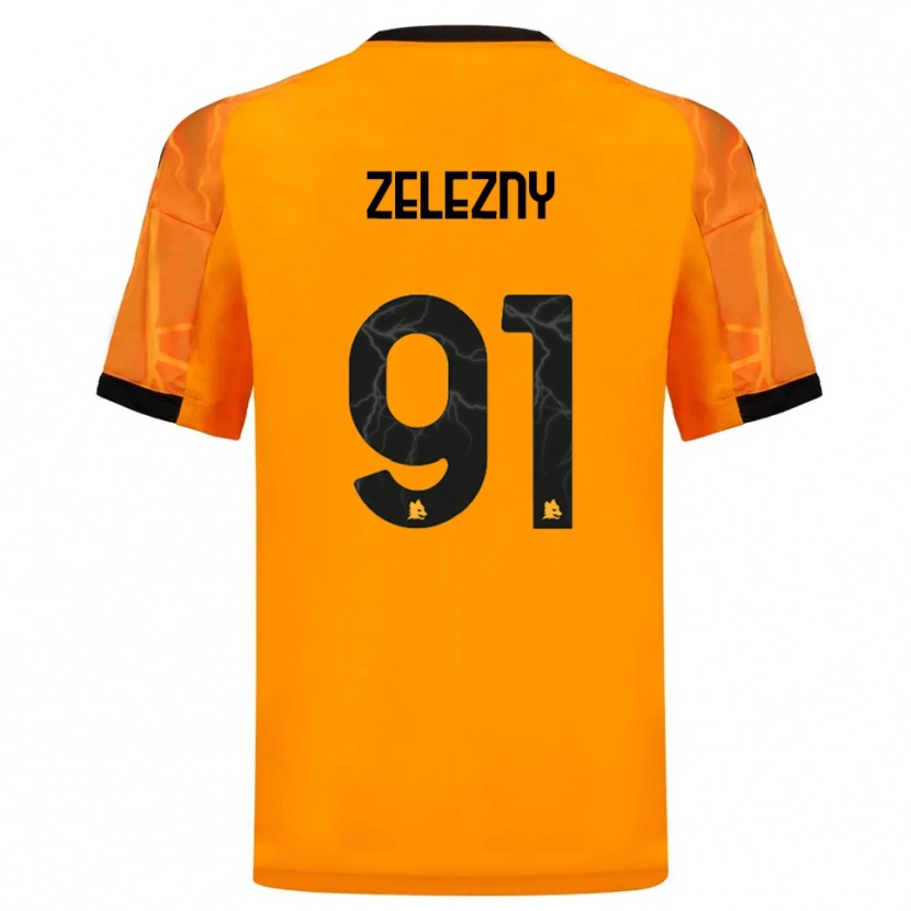 Danxen Criança Camisola Radoslaw Zelezny #91 Laranja Preto Alternativa 2025/26 Camisa