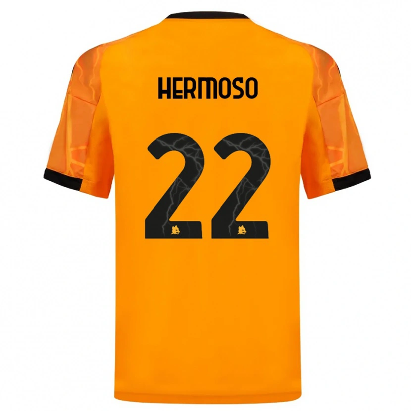 Danxen Criança Camisola Mario Hermoso #22 Laranja Preto Alternativa 2025/26 Camisa