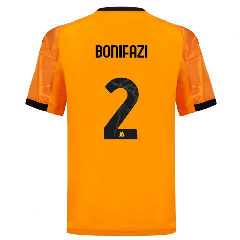 Danxen Criança Camisola Giampaolo Bonifazi #2 Laranja Preto Alternativa 2025/26 Camisa