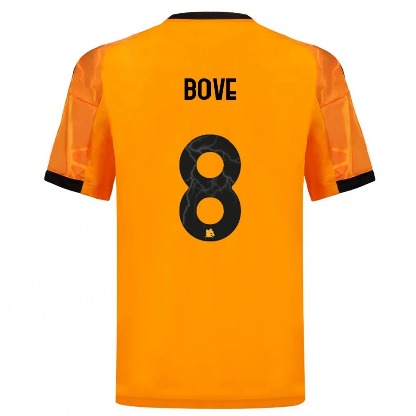Danxen Criança Camisola Edoardo Bove #8 Laranja Preto Alternativa 2025/26 Camisa