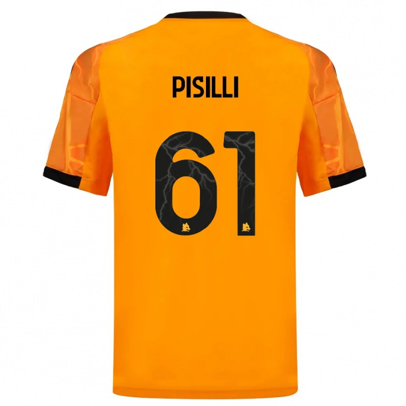 Danxen Criança Camisola Niccolò Pisilli #61 Laranja Preto Alternativa 2025/26 Camisa