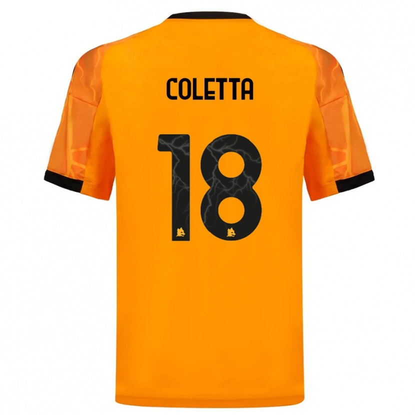 Danxen Criança Camisola Federico Coletta #18 Laranja Preto Alternativa 2025/26 Camisa