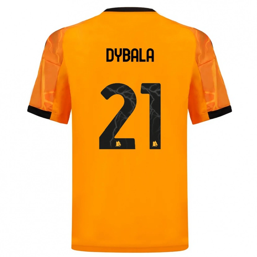 Danxen Criança Camisola Paulo Dybala #21 Laranja Preto Alternativa 2025/26 Camisa