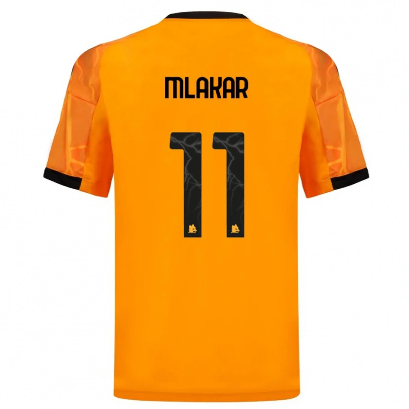 Danxen Criança Camisola Luka Mlakar #11 Laranja Preto Alternativa 2025/26 Camisa