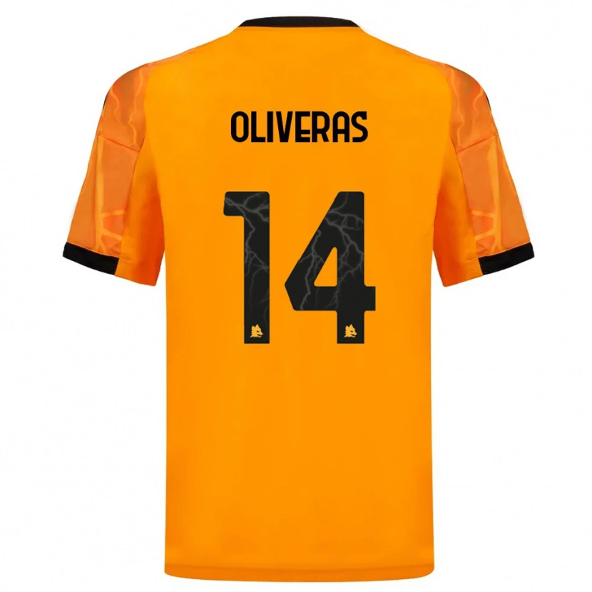 Danxen Criança Camisola Jan Oliveras #14 Laranja Preto Alternativa 2025/26 Camisa