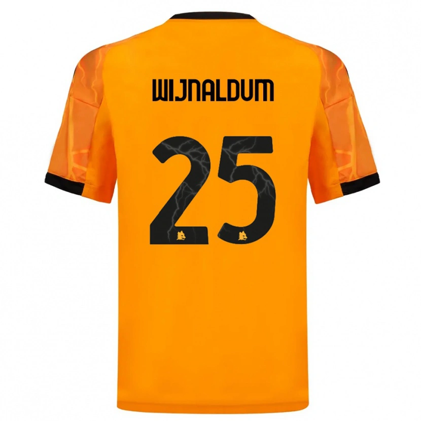 Danxen Criança Camisola Georginio Wijnaldum #25 Laranja Preto Alternativa 2025/26 Camisa
