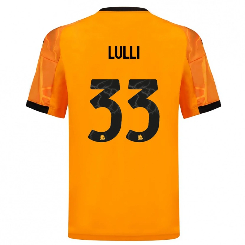 Danxen Criança Camisola Emanuele Lulli #33 Laranja Preto Alternativa 2025/26 Camisa