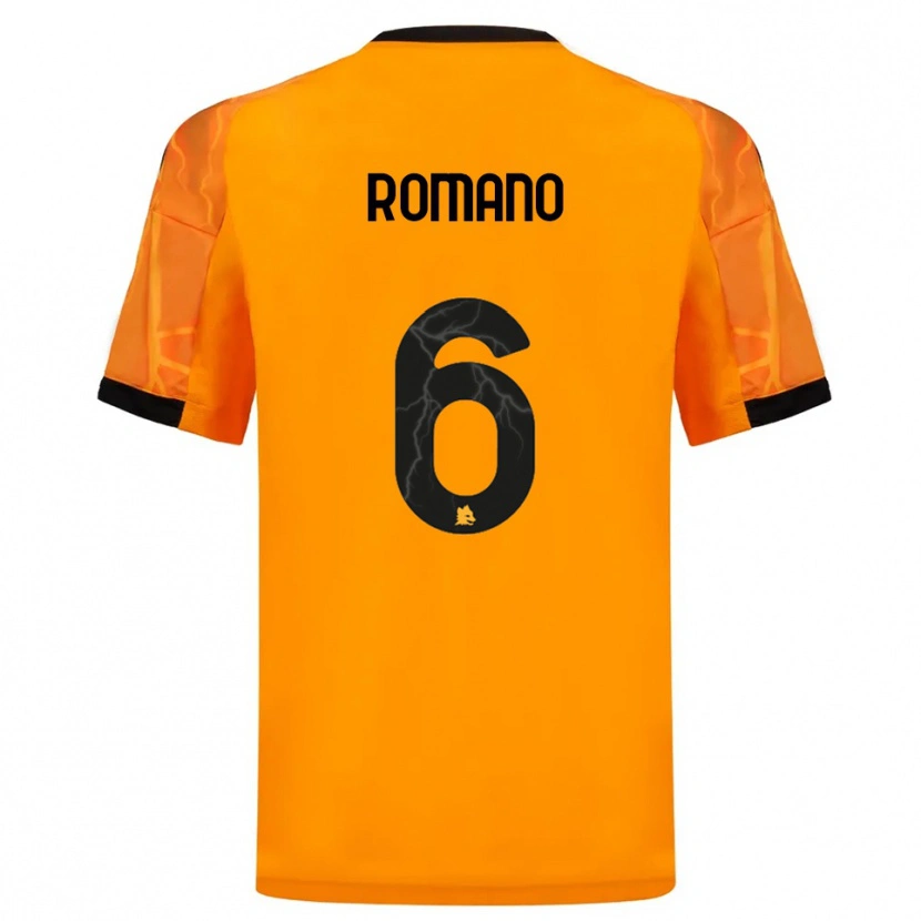 Danxen Criança Camisola Alessandro Romano #6 Laranja Preto Alternativa 2025/26 Camisa